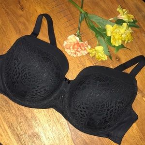 Auden Lighty Lined Balconette Black Lace Bra